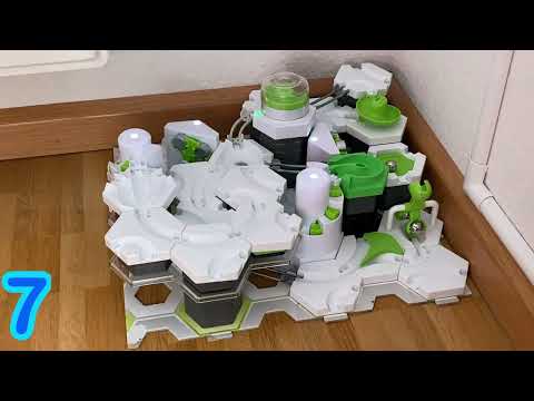 Alle Gravitrax Pro Erweiterungen 7 mal auf einer Grundplatte durchlaufen