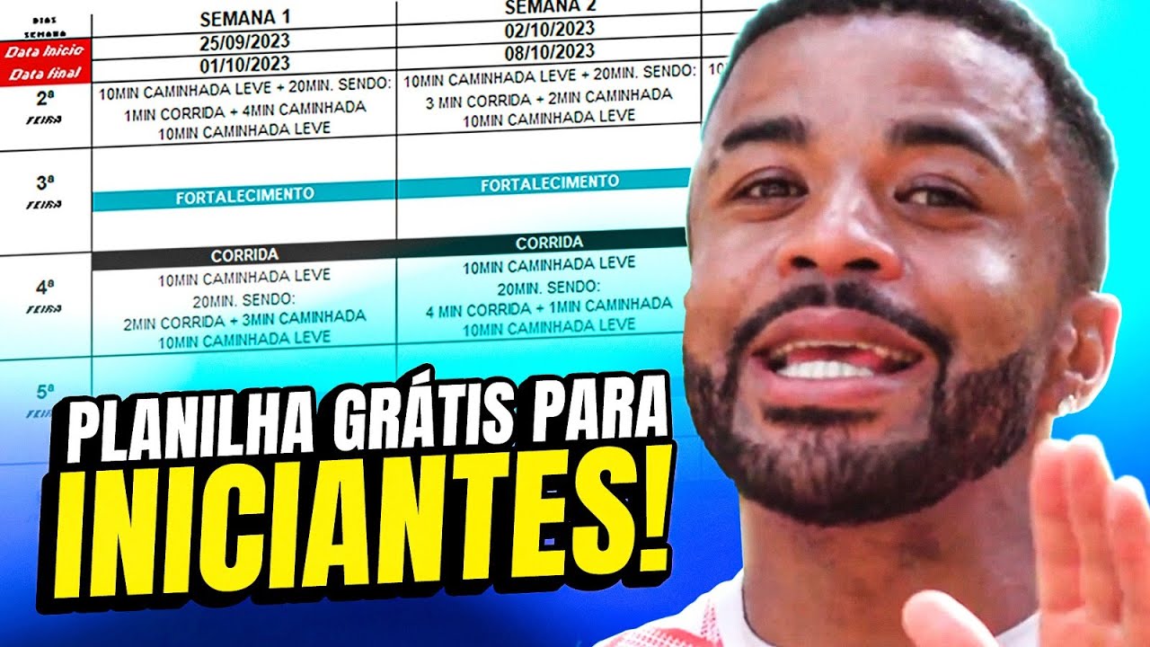 PLANILHA GRÁTIS PARA INICIANTES | TREINO PARA QUEM TÁ COMEÇANDO