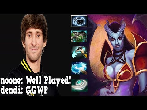 DENDI QUEEN OF PAIN GOD VS NOONE & SOLO - WHAT A GAME! DOTA 2