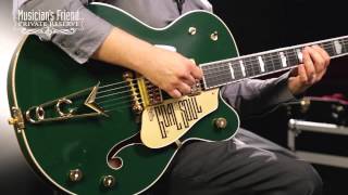 Video thumbnail for Gretsch Guitars G6136I Irish Falcon Bono Signature Electric Guitar, Evergreen with Gold Sparkle by Musician's Friend