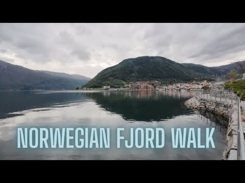 Scenic walk along the fjord in Sogndal Norway