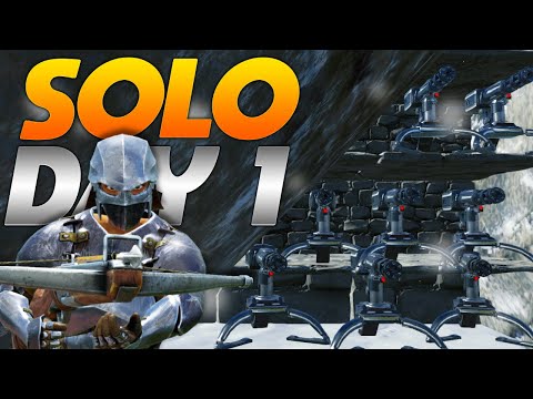 SOLO Claiming And Defending OP RATHOLE DAY 1! - Ark: Survival Evolved