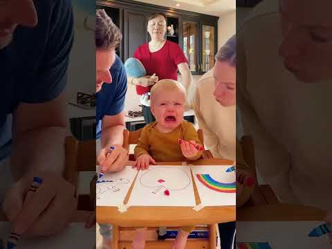 Big Crayon Box Saves the Day After Red Crayon Breaks! 🎨😂 #Shorts #BabyMemes #CuteBaby