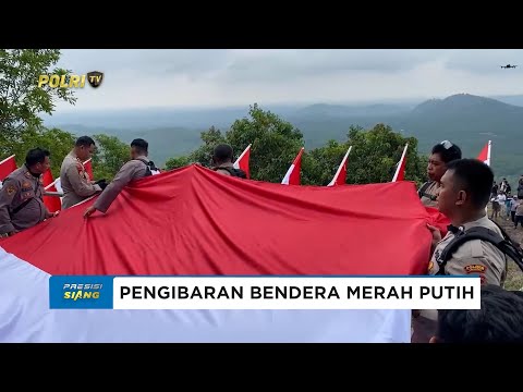 POLRES LAMANDAU LAKUKAN PENGIBARAN BENDERA MERAH PUTIH DI BUKIT GALUGUR