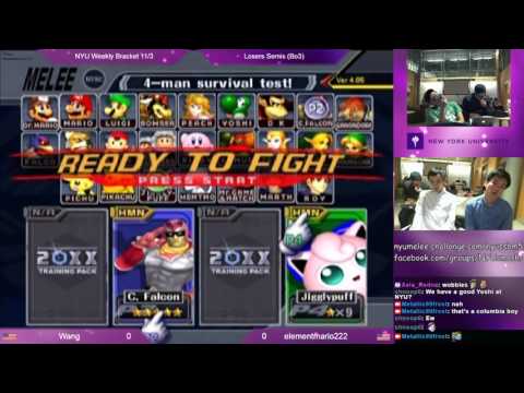 NYU Melee Weekly 11/4 - Wang (Captain Falcon) vs elementmario222 (Jigglypuff) - SSBM Losers Semis