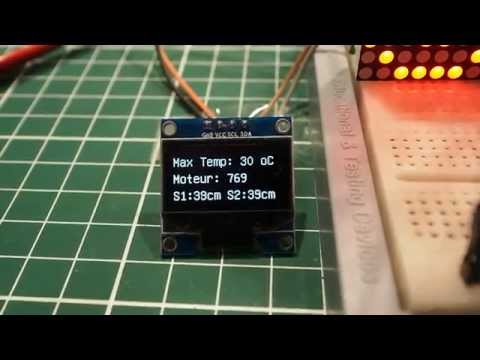 Démo écran OLED SSD1306 168x64 et Arduino (librairie u8glib)