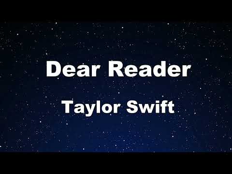 Karaoke♬ Dear Reader - Taylor Swift 【No Guide Melody】 Instrumental, Lyric