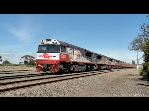 5PM9 SCT Freight Train With 4 Diesel Locomotives (22/11/2021) - PoathTV Australian Railways