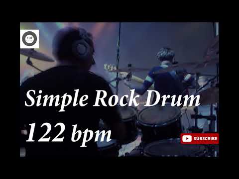 Simple Rock Drum Groove - 122 bpm - HQ