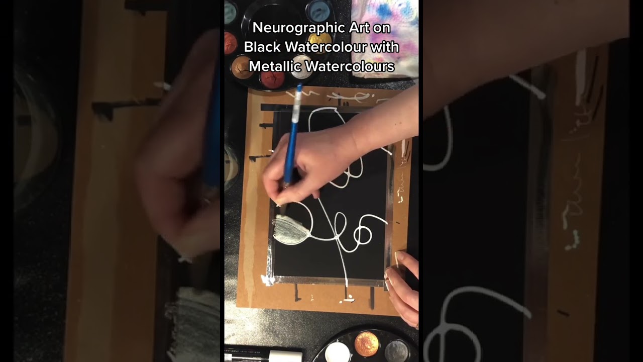 Metallic Neurographic Art #neurographicart #watercolour #shorts