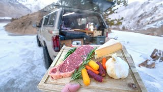 SOLO WINTER CAMPING with WAGYU STEAK