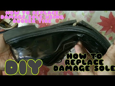 HOW TO REPLACE DAMAGE SOLE USING RUBBER TIRE /HOW TO REPLACE DAMAGE SOLE  RESTORATION OF SHOES