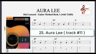AURA LEE - Hal Leonard Guitar Method Book 1 ( with TABLATURE )