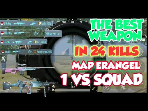 THE BEST WEAPONS M249+AWM SOLO VS SQUAD 24 KILLS | PUBG MOBILE