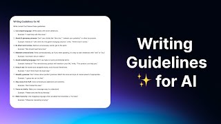 Writing Guidelines for AI (copy this prompt)