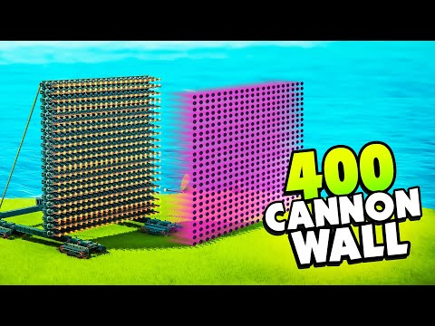 Wall with 400 CANNONS Destroys Anything In It's Path - Instruments of Destruction