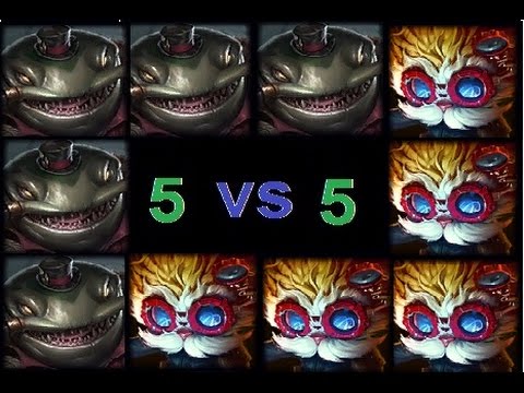 League of Legends * One for all mode * 5 Tahm Kench VS 5 Heimerdinger