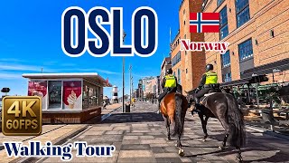 Oslo Norway Walking Tour Part 1 in 4K 60fps | Royal Palace, City Hall & Promenade - April 2025