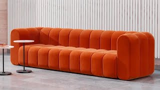 Yawalrack Modern Velvet Upholstered Sofa 3-Seater Sofa Luxury Sofa