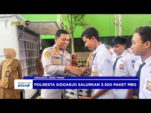 KAPOLRESTA SIDOARJO PANTAU PENDISTRIBUSIAN MBG DI SMP NEGERI 3 PORONG