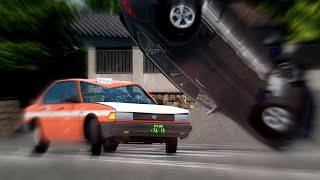 【BeamNG】カーチェイス！タクシー大暴走！#beamngdrive #カーチェイス #タクシー