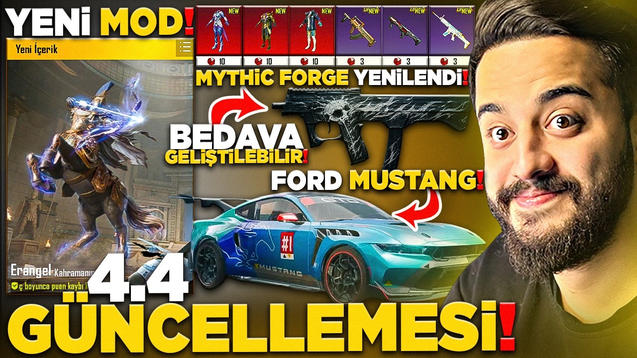 DEV 4.4 GÜNCELLEMESİ GELDİ! BEDAVA YÜKSELTİLEBİLİR SİLAH! YENİ MOD ve FORD ARABALAR! PUBG Mobile