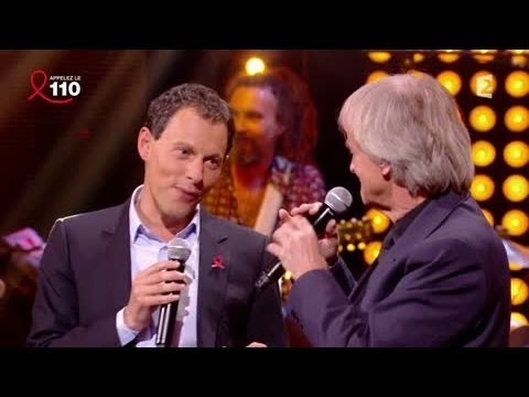 Marc-Olivier Fogiel et Dave " Du coté de chez Swann" La télé chante pour le Sidaction 05/04/2014