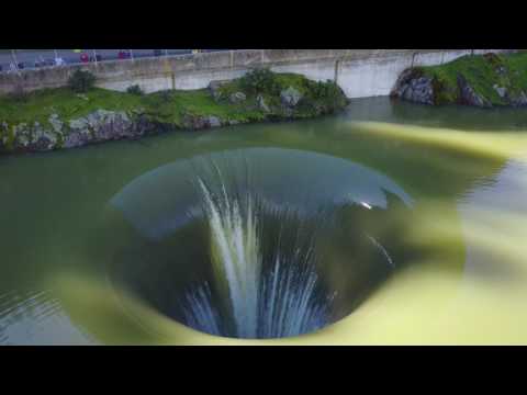 Flying a drone into the Lake Berryessa spillway