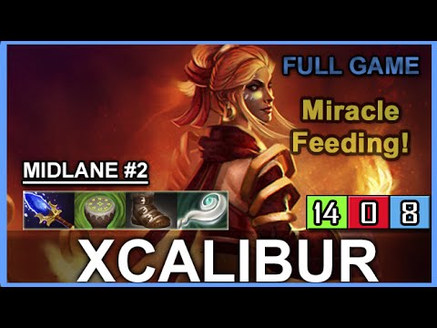 Xcalibur Lina vs Miracle feeding Templar Assassin | Ranked Full Game