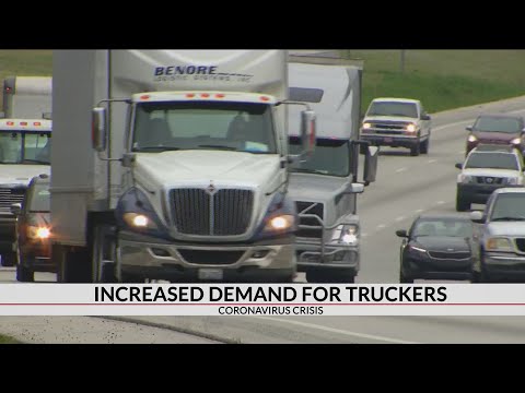 Truckers racking up the miles to deliver food and supplies to stores