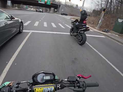 Mini Moto x Superbike | Kawasaki Z125 Pro POV ride along w/ Yamaha R1
