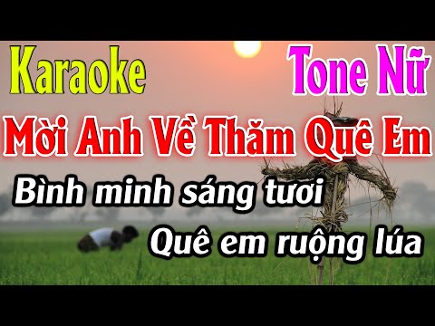 Mời Anh Về Thăm Quê Em Karaoke Tone Nữ Karaoke Lâm Organ - Beat Mới