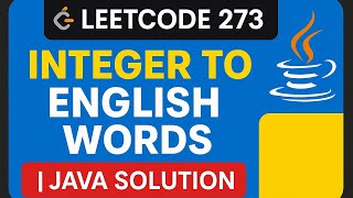 YouTube video 'Leetcode 273. Integer to English Words | Java Solution'
