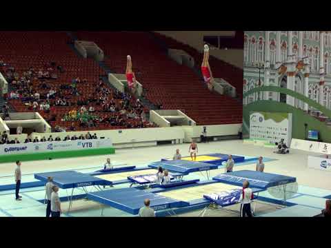 Russian Federation 2 (RUS) - 2018 Trampoline Worlds, St. Petersburg (RUS) - Qualif Synchro R1