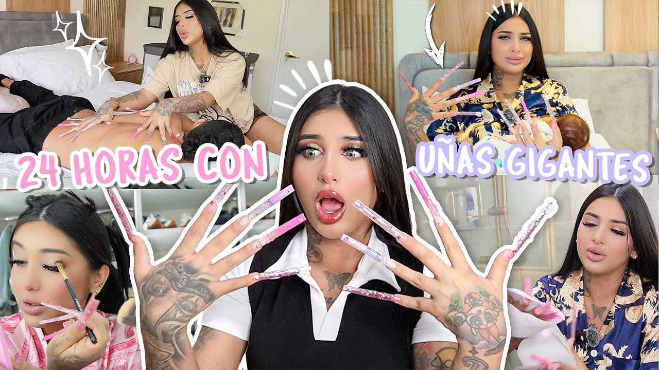 💅🏻🤯24 HORAS CON UÑAS GIGANTES Y UNA BEBÉ | Sofi Muñoz 🩷