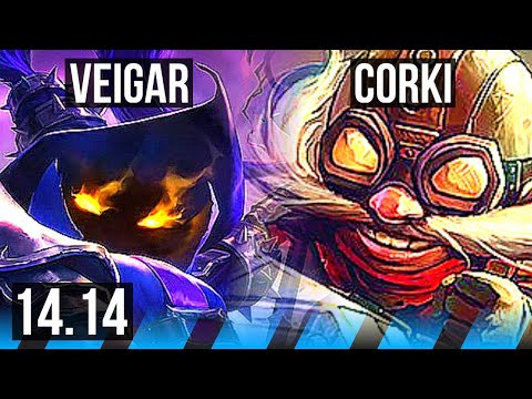 VEIGAR vs CORKI (MID) | 7/1/5, Godlike, Rank 14 Veigar | VN Master | 14.14