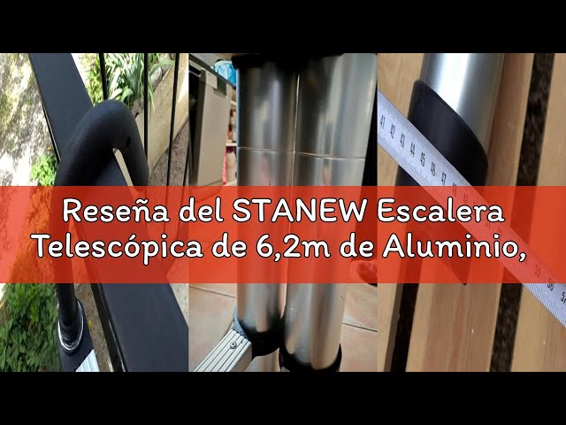 Vídeo relacionado con STANEW Escalera Telescópica de 2,6m de Aluminio, Plegable, Reposabrazos Extraíble, Multifunción Portátil Plegable Extensible, Carga Máxima de 150 kg