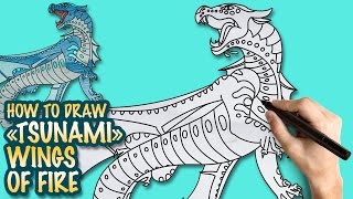 How to draw Wings of Fire - Tsunami - Easy step-by-step drawing lessons for kids
