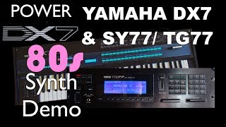 Video thumbnail for Yamaha DX7 & SY77 - 80's Synth demo and FM synthesis comparison with Van Halen, Madonna, Pink Floyd by Power DX7