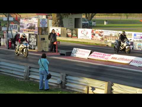 2008 Honda CBR 600RR vs F4i 1/4 Mile