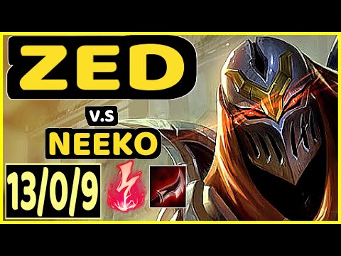 ZEDXSMURF (ZED) vs NEEKO - 13/0/9 KDA MID GAMEPLAY - EUW Ranked GRANDMASTER