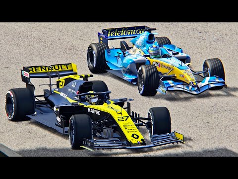 Renault F1 2019 vs Renaul F1 2005 - Old Monza