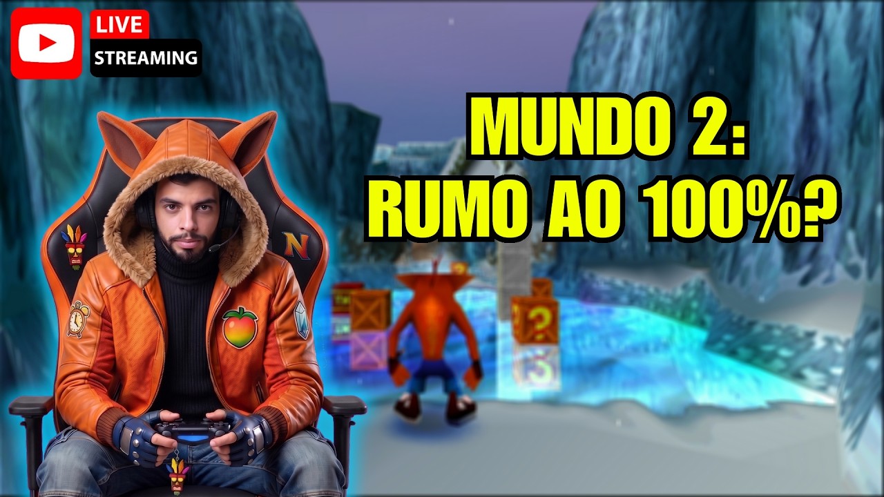 CRASH BANDICOOT 2: Chegamos no  mundo 2 Fases de Gelo e Joias Secretas! | 100% RetroAchievements 🔴 💎