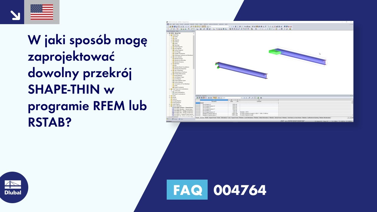 [EN] FAQ 004764 | W jaki sposób mogę zaprojektować dowolny przekrój SHAPE-THIN w programie RFEM lub RSTAB ...