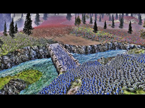 Heavy Knights, Spearmen, Footmen & Archers Defend Castle from Spartans, Romans & Wild Man | UEBS