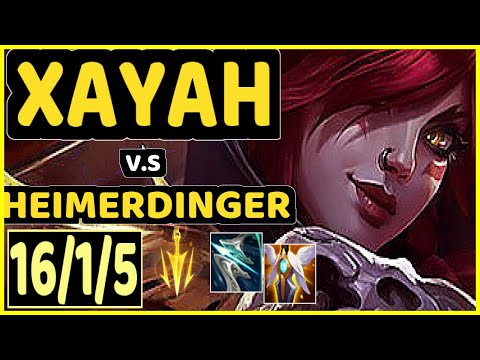 XAYAH vs HEIMERDINGER - 16/1/5 KDA BOTTOM ADC GAMEPLAY - BR Ranked GRANDMASTER