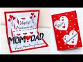 DIY Anniversary Pop Up Card Handmade 2024 Anniversary Greeting Card For Mom And Dad