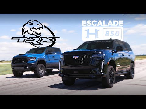 850 HP Escalade-V vs. Ram TRX Pickup Truck 