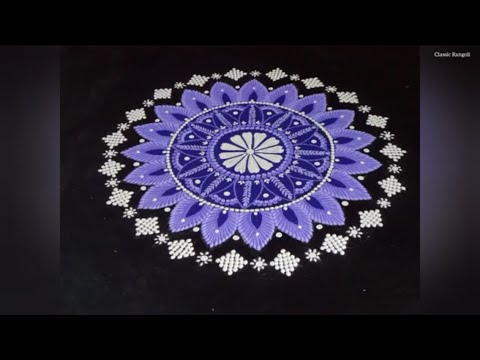 simple colorful rangoli design by classic rangoli