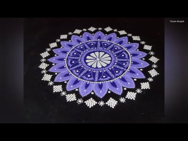 Simple colorful rangoli design by classic rangoli
